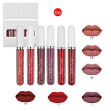 Custom private lable liquid matte lipstick long lasting waterproof lipstick set 6pieces